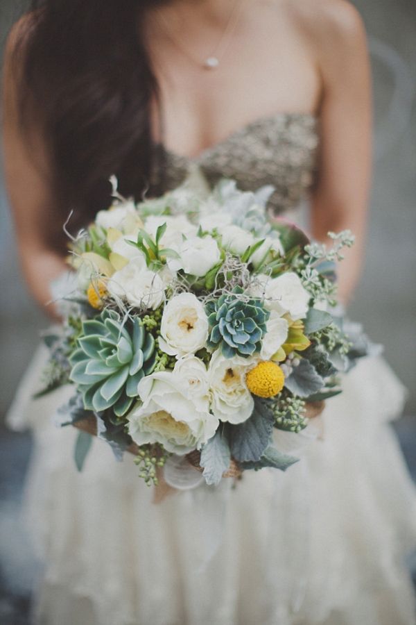 Succulent wedding bouquet